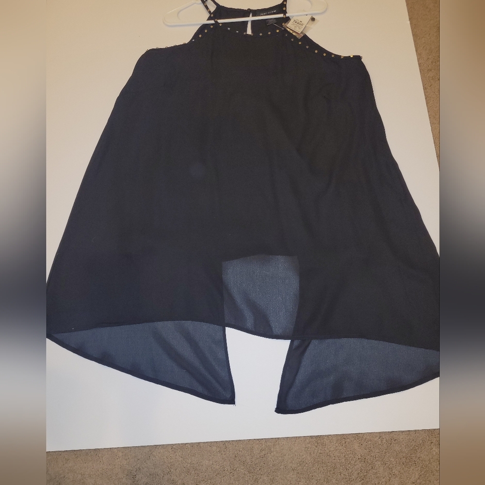 NWT Ashley Stewart Black Studded Top - Picture 2 of 5